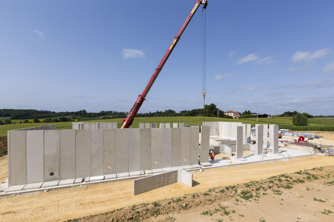 construction mur de stockage béton