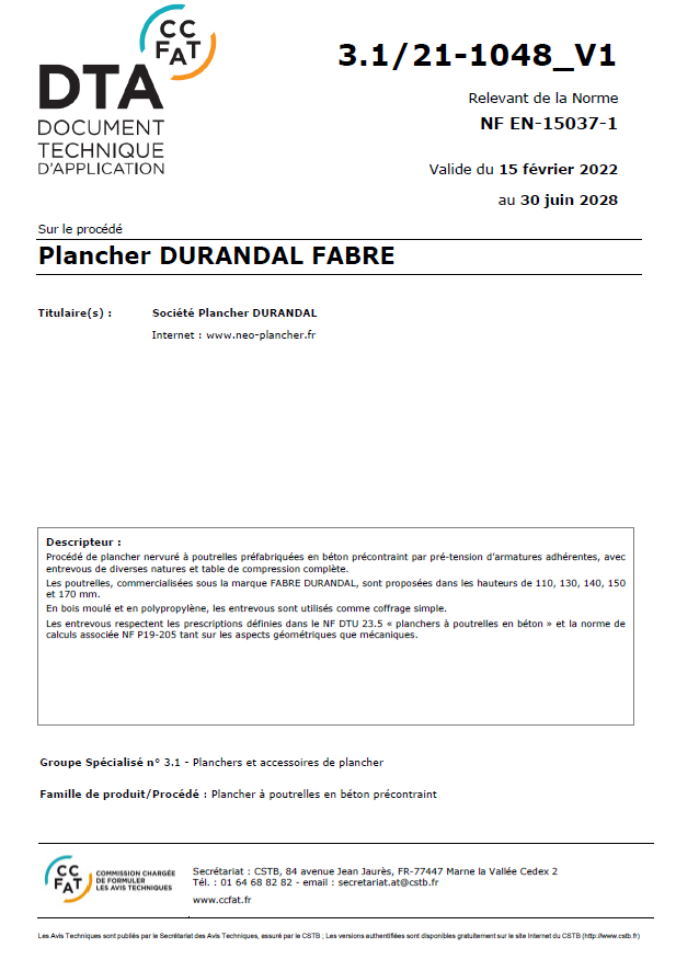 ATEC plancher fabre