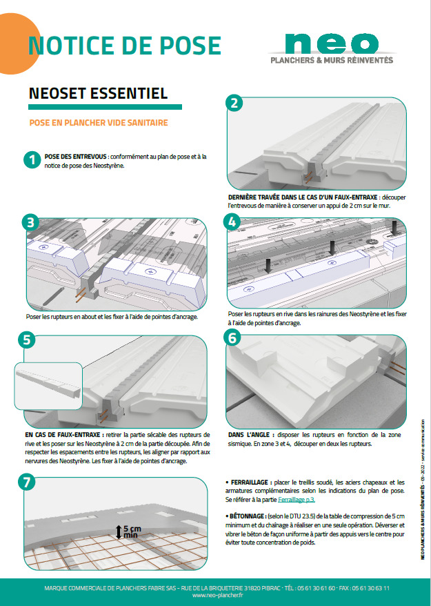 Notice de pose des rupteurs de ponts thermiques de notre boîte Neoset Essentiel