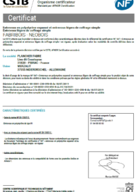 Certification NF entrevous Fabribois et Neobois