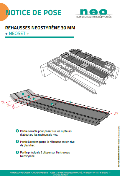 notice de pose Réhausses Neostyrène