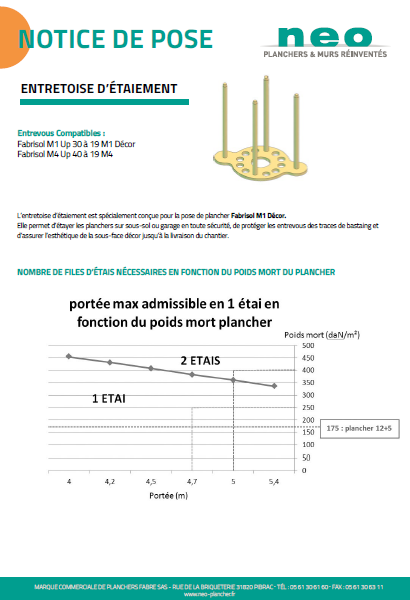 notice de pose entretoise d'étaiement