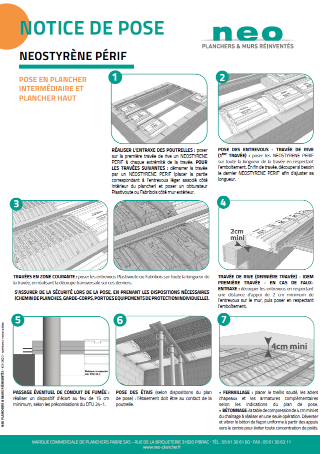 notice de pose entrevous Neostyrène Périf
