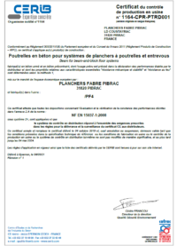 Certification Pibrac poutrelles Neo