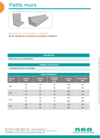 Fiche technique petits murs