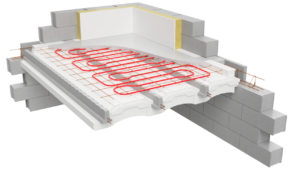 plancher chauffant / rafraîchissant Neo avec rupteurs Neoset Feu pour haut de sous-sol