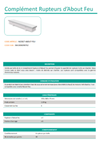 Fiche Technique Compléments Rupteurs d'About Feu : retrouvez touts les informations techniques du produit !