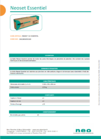 Fiche Technique Neoset Essentiel : retrouvez touts les informations techniques du produit !