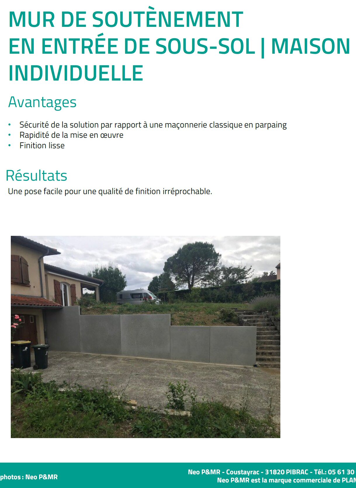 Vignette fiche chantier murs de soutènement en entrée de sous-sol