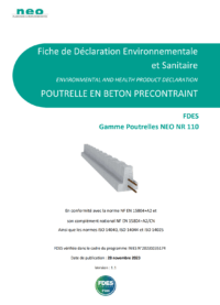 FDES poutrelle NEO NR 110