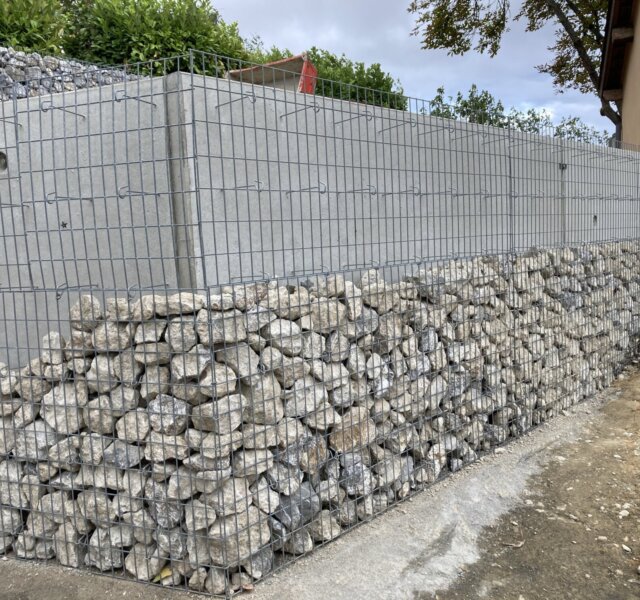 mur décoratif parement gabion